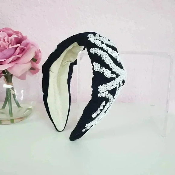 Seed Bead Sequin Embellished Knot Headband - Picture 2 of 4